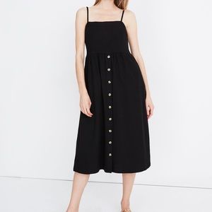 Madewell Cami Button-Front Midi Dress XS black